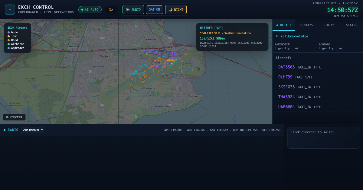 Skærmbillede af ATC Simulator